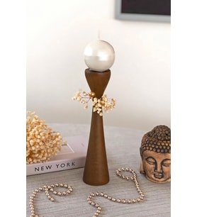 Bulud Design Ahşap, Şamdan Mumluk, 2 Li Set, Dekorasyon, Hediyelik, Minimalist, Iskandinav Dekor, Modern,