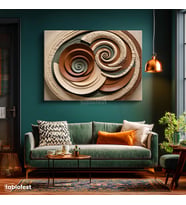Yatay Kanvas Tablo Spiral Formlar Soyut Tablo Ev Ofis Duvar Dekoru