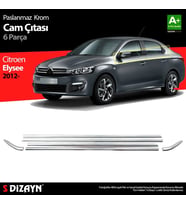 Citroen C-Elysee Uyumlu Krom Cam Çıta 6 Parça 2012 Üzeri