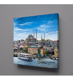 CAMİ TEKNE KANVAS TABLO 90x90cm (Karışık)