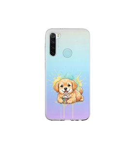 Redmi Note 8 ile Uyumlu Splash Köpek Tasarımlı Şeffaf Silikon Kılıf