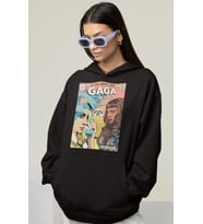Tasarım Lady Gaga With Beyonce Baskılı Unisex Oversize Şarkıcı Hoodie