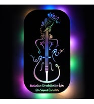 Lucenda Led Işıklı Kişiselleştirilebilir Müzik Temalı Tablo Kadın Figürlü Dekoratif Gece Lambası (Çok Renkli)