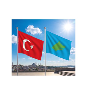 TRY Raşel Kumaş Bayrak ve Türkiye Cumhuriyeti Alpaka Kumaş Bayrak 2'li set 100x150 Cm