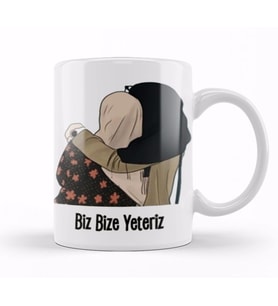 Biz Bize Yeteriz Kupa Bardak Porselen