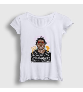 Presmono Kadın Beyaz Kendrick Lamar T-Shirt 350543tt