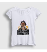 Presmono Kadın Beyaz Kendrick Lamar T-Shirt 350543tt