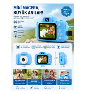 Dijital Fotoğraf Makinesi Mini Çocuk 1080p Hd Kamera Selfie