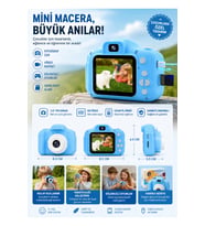 Dijital Fotoğraf Makinesi Mini Çocuk 1080p Hd Kamera Selfie
