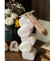 Mumelia Candles Kalp Kalbe Form - Doğal Soya Dekoratif Mum - Beyaz