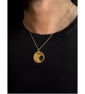 Şahin Başlı Gold Çelik Kolye  Horus Serisi