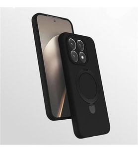 Coverzone Xiaomi Redmi 15T ile uyumlu K?l?f MagSafe ile uyumlu Z-Samara Kapak Wireless ?arj �zellikli Stand Olabilen Redmi 15T kilif Siyah