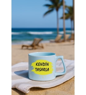 Kendin tasarla bardak - Kişiye özel bardak (Mavi)