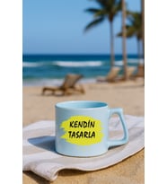 Kendin tasarla bardak - Kişiye özel bardak (Mavi)
