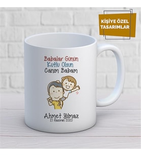Kişiye Özel İsim Yazılabilir Babalar Günün Kutlu Olsun Canım Babam Kupa Bardak