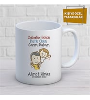 Kişiye Özel İsim Yazılabilir Babalar Günün Kutlu Olsun Canım Babam Kupa Bardak