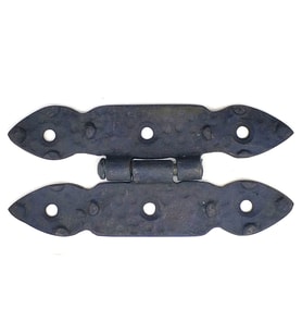 Antika Tarz Dekoratif Pirinç Düğmeli Menteşe - 117x57 mm, Oksit
