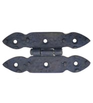 Antika Tarz Dekoratif Pirinç Düğmeli Menteşe - 117x57 mm, Oksit