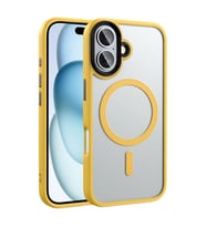 Coverzone ?Phone 16 Plus ile Uyumlu Sert PC Arka Y�zey Wireless ?arj �zellikli Buzlu Saydam ZF Kapak