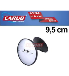 Carub İç Dikiz Aynası Vantuzlu Bombeli Yuvarlak Büyük 9.5 cm