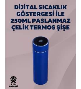 Northcity Yüksek Isı Korumasına Sahip Taşınabilir Çelik Termos - 250ml LED Dokunmatik Sıcaklık Göstergeli