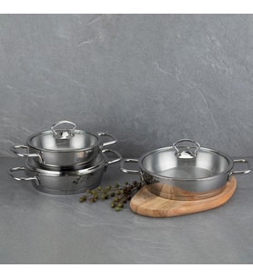 Nehir Silver Çelik 6 Parça Sahan Seti (Gri)