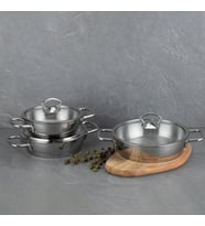 Nehir Silver Çelik 6 Parça Sahan Seti (Gri)