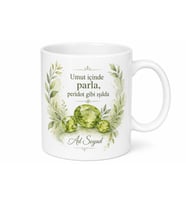 İsme Özel Ağustos Doğum Taşı Peridot Kupa Bardak Kişiye Özel Hediye