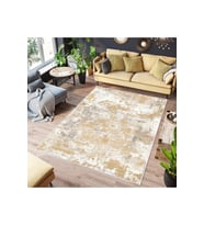 Rovigo Home Dijital Baskı Yıkanabilir Kaymaz Taban Salon Halısı RVG0546 (Sarı)