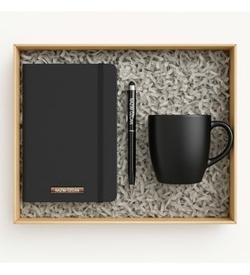 Öğretmenler Günü Hediyesi Defter Kalem Kupa Hediye Seti (Siyah)