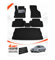e-biz BMW 5 SERİSİ-E60-SEDAN (2004-2010) Uyumlu EVA Oto Paspas Bagaj Paspası Dahil Siyah