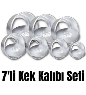 Fida Altı Çıkmalı Kek Kalıbı Seti Alüminyum 7'li