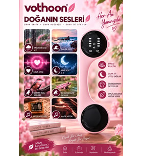 Taşınabilir Rahatlatıcı Uyku ve Doğa Sesleri Cihazı – Yağmur, Dalga, Ninni ve Doğal Sesler Pembe