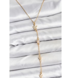 316L Çelik Zincir Gold Renkli Yıldız Model Kadın Y Kolye - TJ-BKO10670