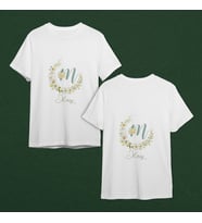 Baş Harfli İsim Tasarımlı Tişört Kişiye Özel ( Unisex - Büyük - Çocuk )
