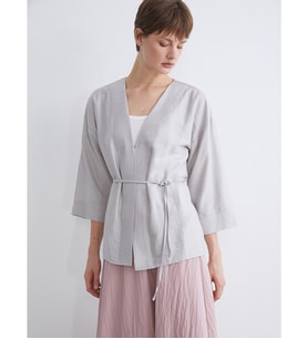 LCWAIKIKI Classic Gri Şal Yaka Modal Karışımlı Kadın Kimono