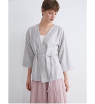 LCWAIKIKI Classic Gri Şal Yaka Modal Karışımlı Kadın Kimono