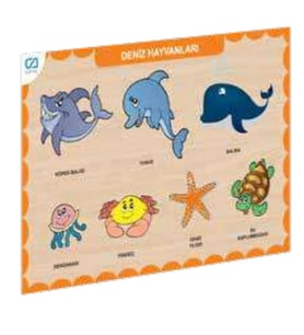 Ahşap Deniz Hayvanları Eğitici Set