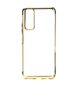 Xiaomi Mi 10T 5G Kılıf İnce Köşeleri Renkli Şeffaf Silikon (Gold)