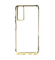 Xiaomi Mi 10T 5G Kılıf İnce Köşeleri Renkli Şeffaf Silikon (Gold)