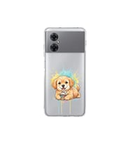 Redmi Note 11R ile Uyumlu Splash Köpek Tasarımlı Şeffaf Silikon Kılıf