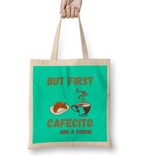 Funny Coffee Drinks Lover Gift Quote - Vintage Retro Rainbow Style Bez Çanta Uzun Saplı