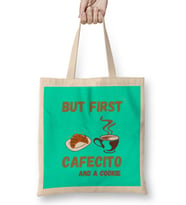 Funny Coffee Drinks Lover Gift Quote - Vintage Retro Rainbow Style Bez Çanta Uzun Saplı
