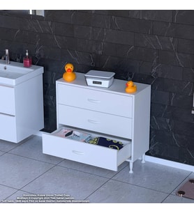 Modilayn SÖKE 3'lü Çekmece Banyo Dolabı 80x75x32,5 cm’ lik Çok Yönlü Çekmecelerle Daha Düzenli