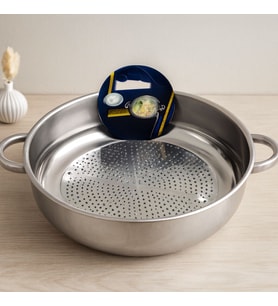 28 cm Kulplu Metal Süzgeç (Basık)