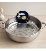 28 cm Kulplu Metal Süzgeç (Basık)