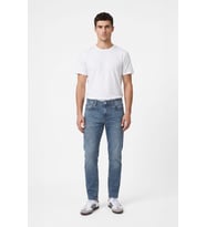 Erkek Skinny Fit Düşük Bel Dar Kesim Dar Paça Likralı Mavi Jean Pantolon
