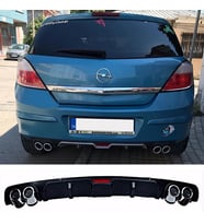 Opel Astra H Siyah Difüzör 4 Krom Egzoz Görünümlü Difizör Arka Ek Body Kit