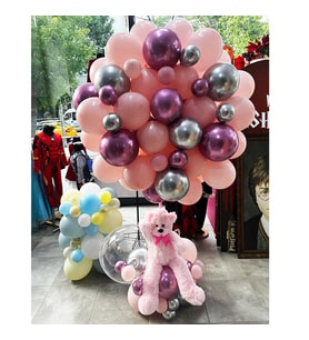 Pembe Renkli Balon Buketi