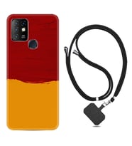 INFINIX Hot 8 9 10 11S Hot 10 Play 10T Kılıf Boyun Askılı Silikon Sarı Kırmızı Boya 1708